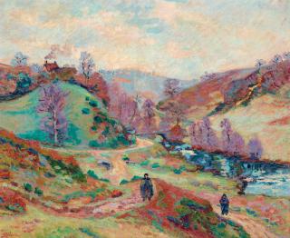 Armand Guillaumin - Landscape with two figures