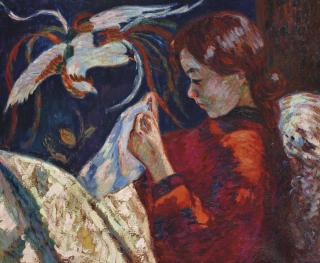 Armand Guillaumin - Mademoiselle Guillaumin, fille de l\'artiste cousant