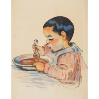 Armand Guillaumin - Portrait D\'Armand, Ou Enfant Mangeant Sa Soupe