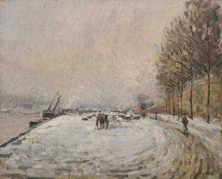 Armand Guillaumin - Quai Saint Bernard sous la neige