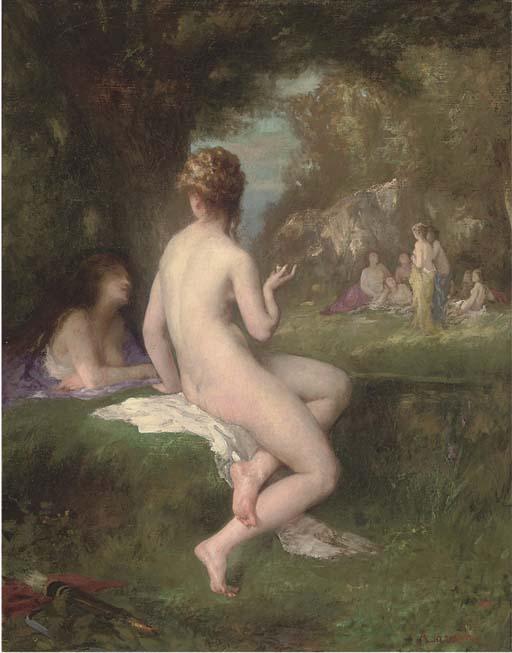 Armand Laroche - Diana Bathing With The Nymphs