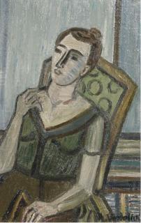 Armand van der Lick - Woman wearing a green blouse