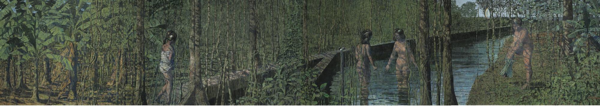 Armando Morales - Cuatro Bañistas En Canal De Plantación