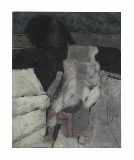 Armando Morales - Figures with Tower in the Background II