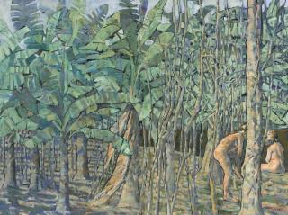 Armando Morales - Plantación Con Dos Figuras