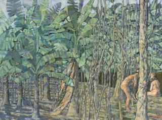 Armando Morales - Plantación Con Dos Figuras