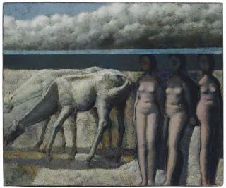 Armando Morales - Three Bathers With Two Horses