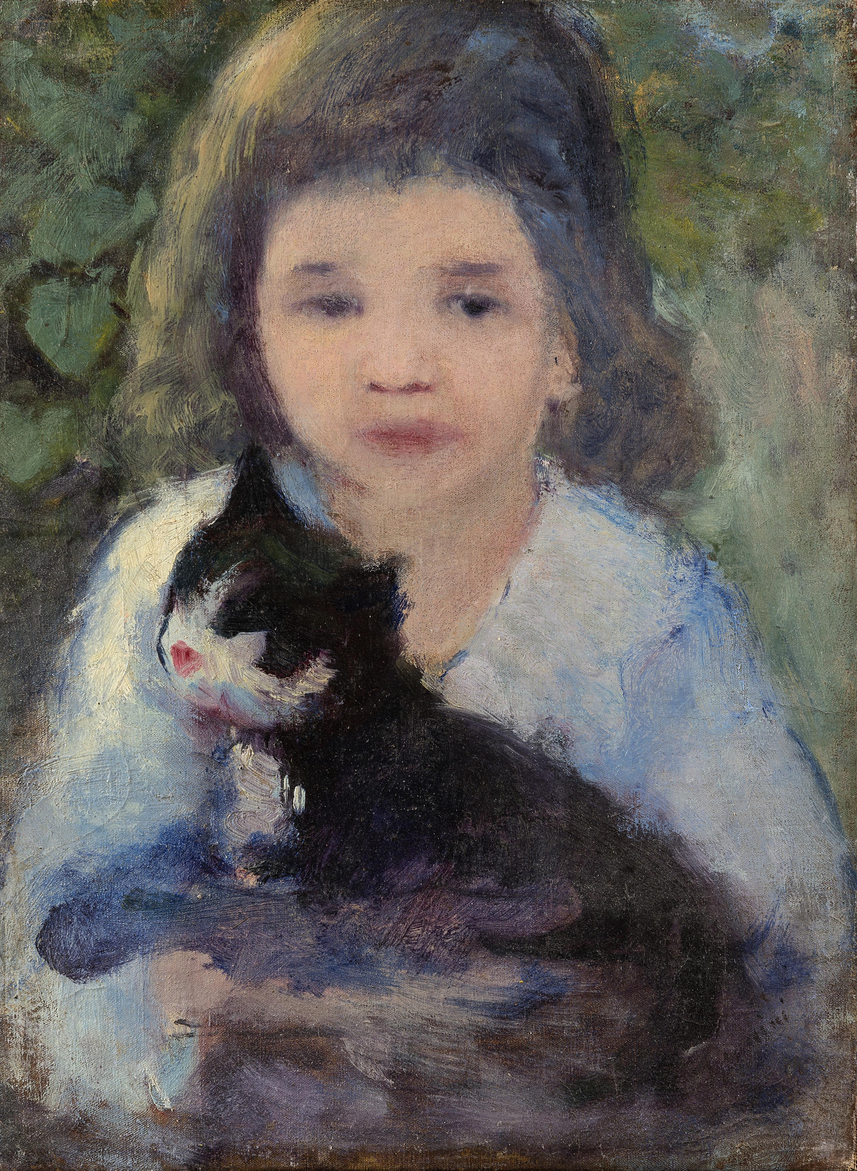 Armando Spadini - Ragazza con il gatto