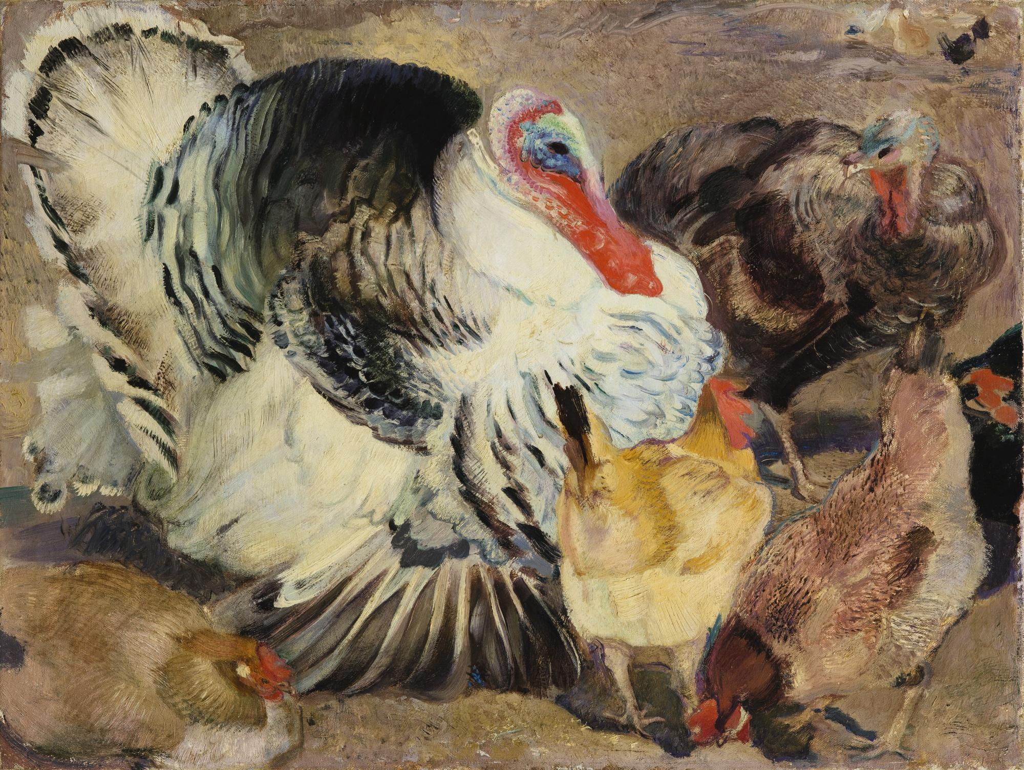 Armando Spadini - Turkeys And Hens