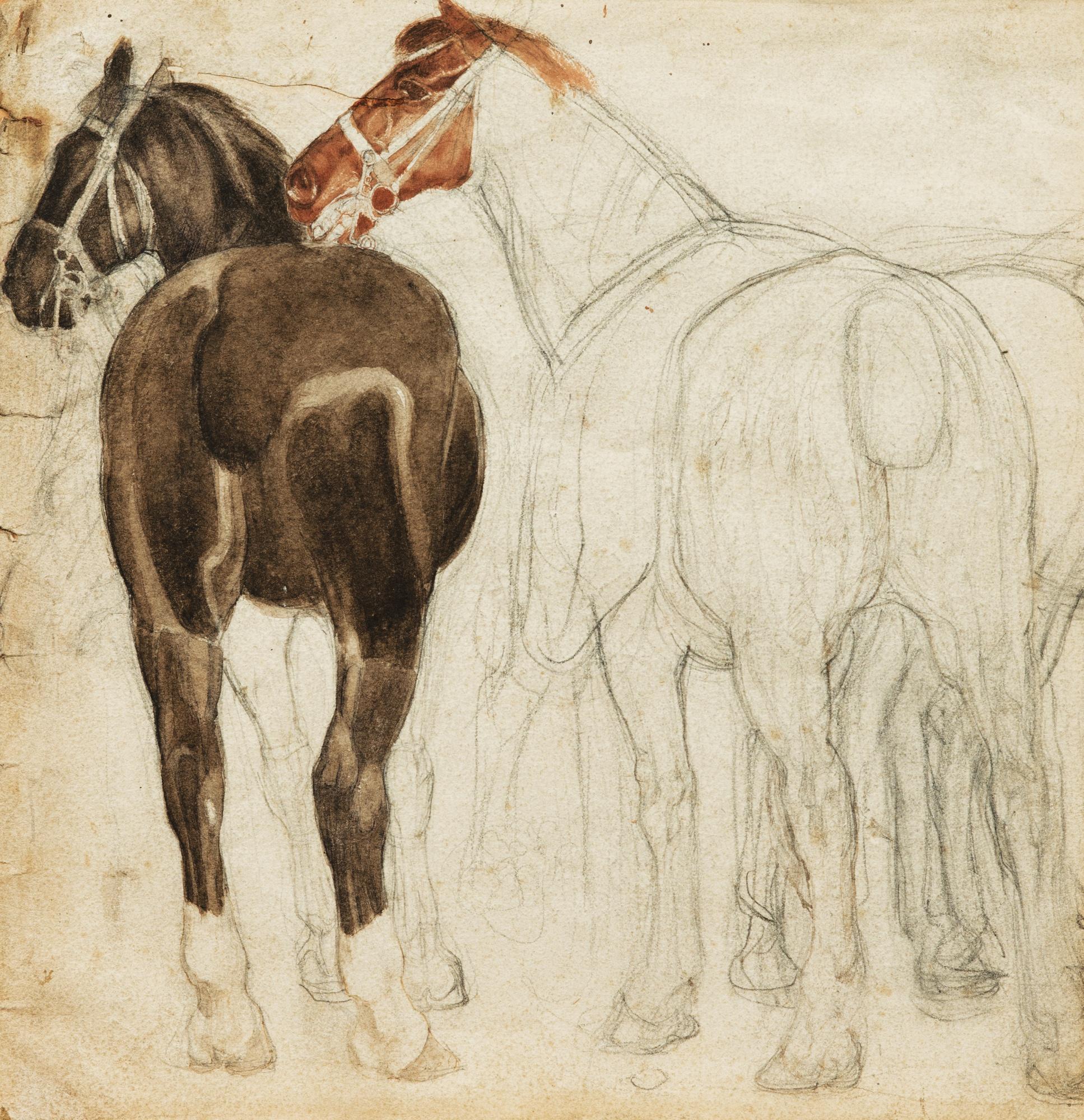 Armando Spadini - Two Horses, Study