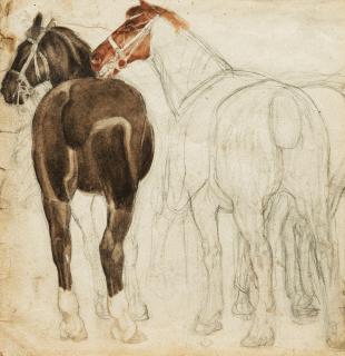 Armando Spadini - Two Horses, Study
