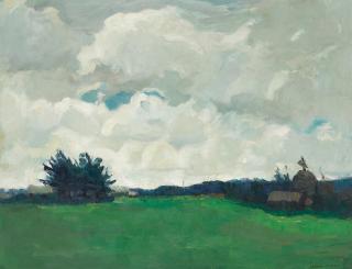 Armin Hansen - Dutch landscape with billowing clouds
