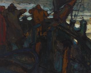 Armin Hansen - Fish in Sight and Landscape (a double-sided work)