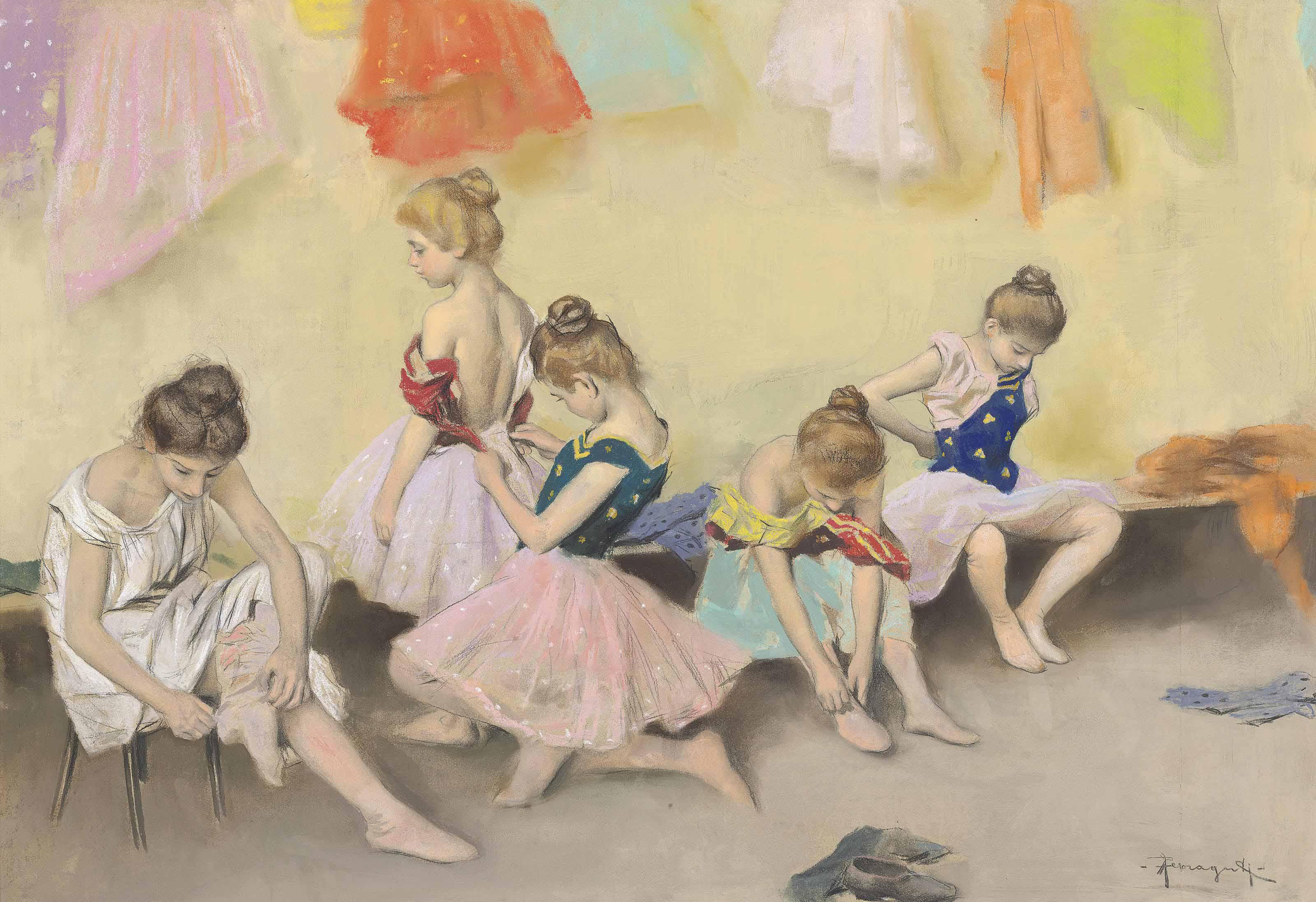 Arnaldo Ferraguti - Dancers in the dressing room