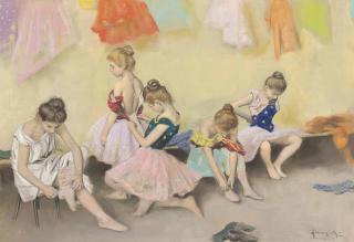 Arnaldo Ferraguti - Dancers in the dressing room