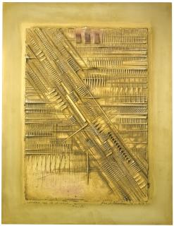 Arnaldo Pomodoro - Lettera Con Discesasigned, Numbered 3/3 And Dated \'76, Bronze