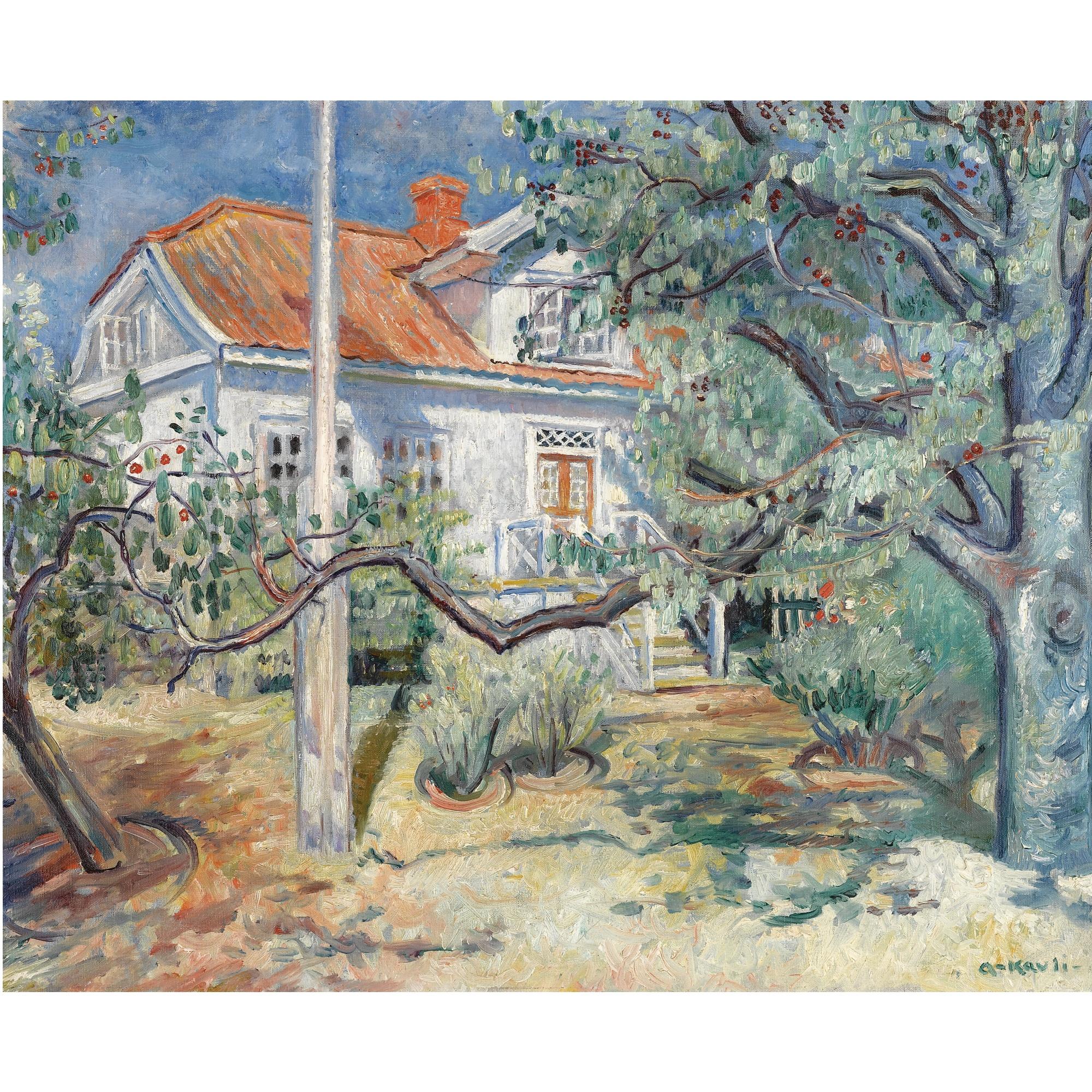 Arne Kavli - Norwegian huset På Landet (Cottage And Cherry Trees)