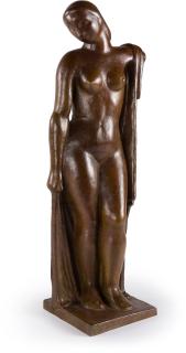 Arnold Auerbach - Standing nude with pleated drape