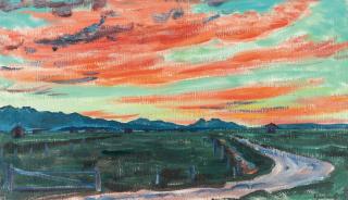 Arnold Balwé - Roter Abendhimmel