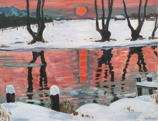 Arnold Balwé - „Sonnenuntergang am Bach“ (am Chiemsee)