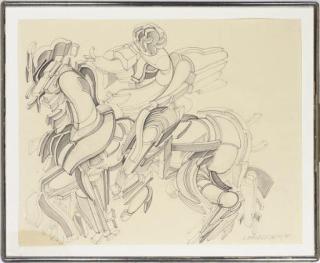 Arnold Belkin - Figure studies; and a companion drawing
