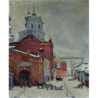 Arnold Borisovich Lakhovsky - Russian Street In Winter
