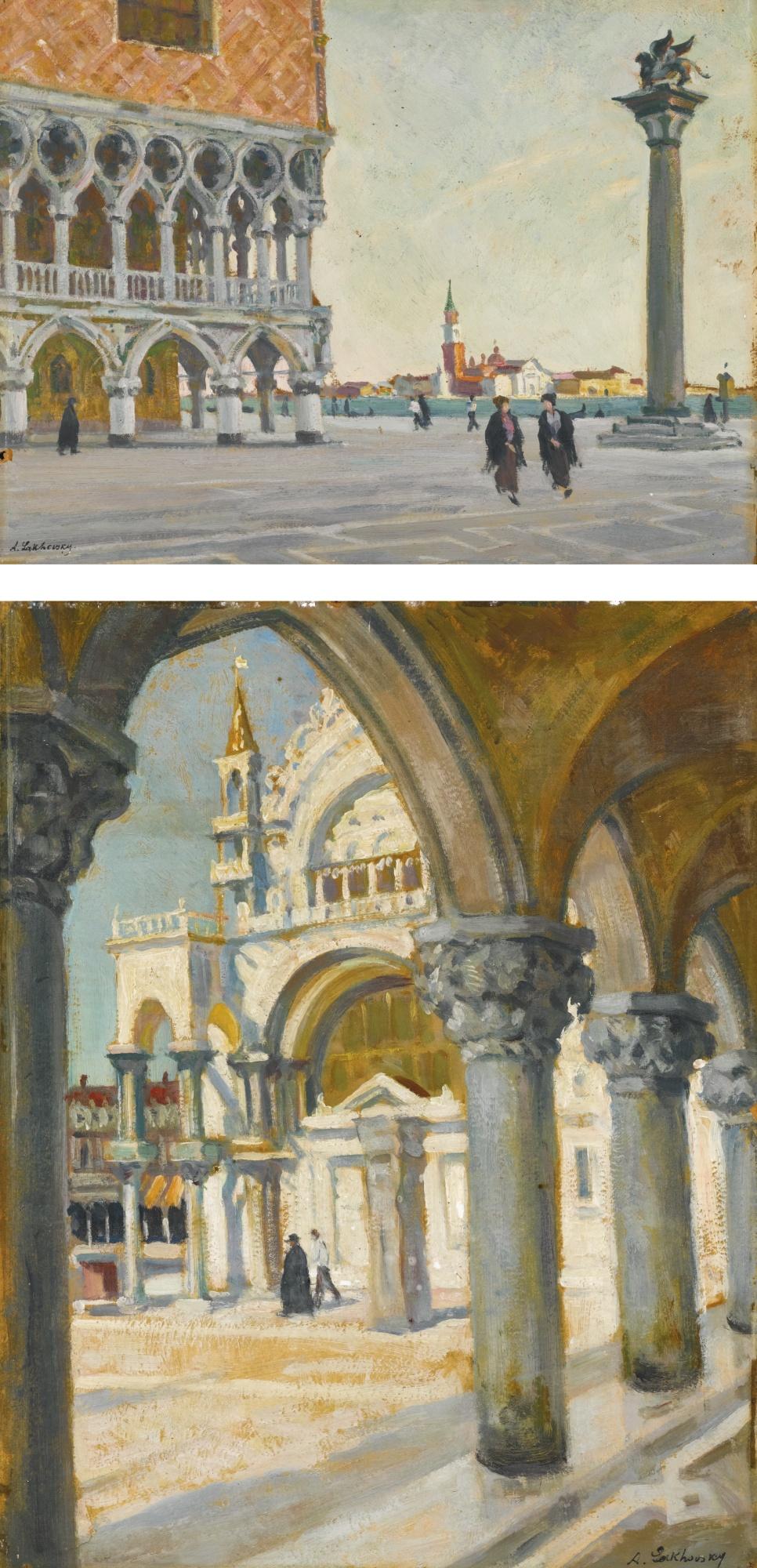 Arnold Borisovich Lakhovsky - Two Views Of Venice