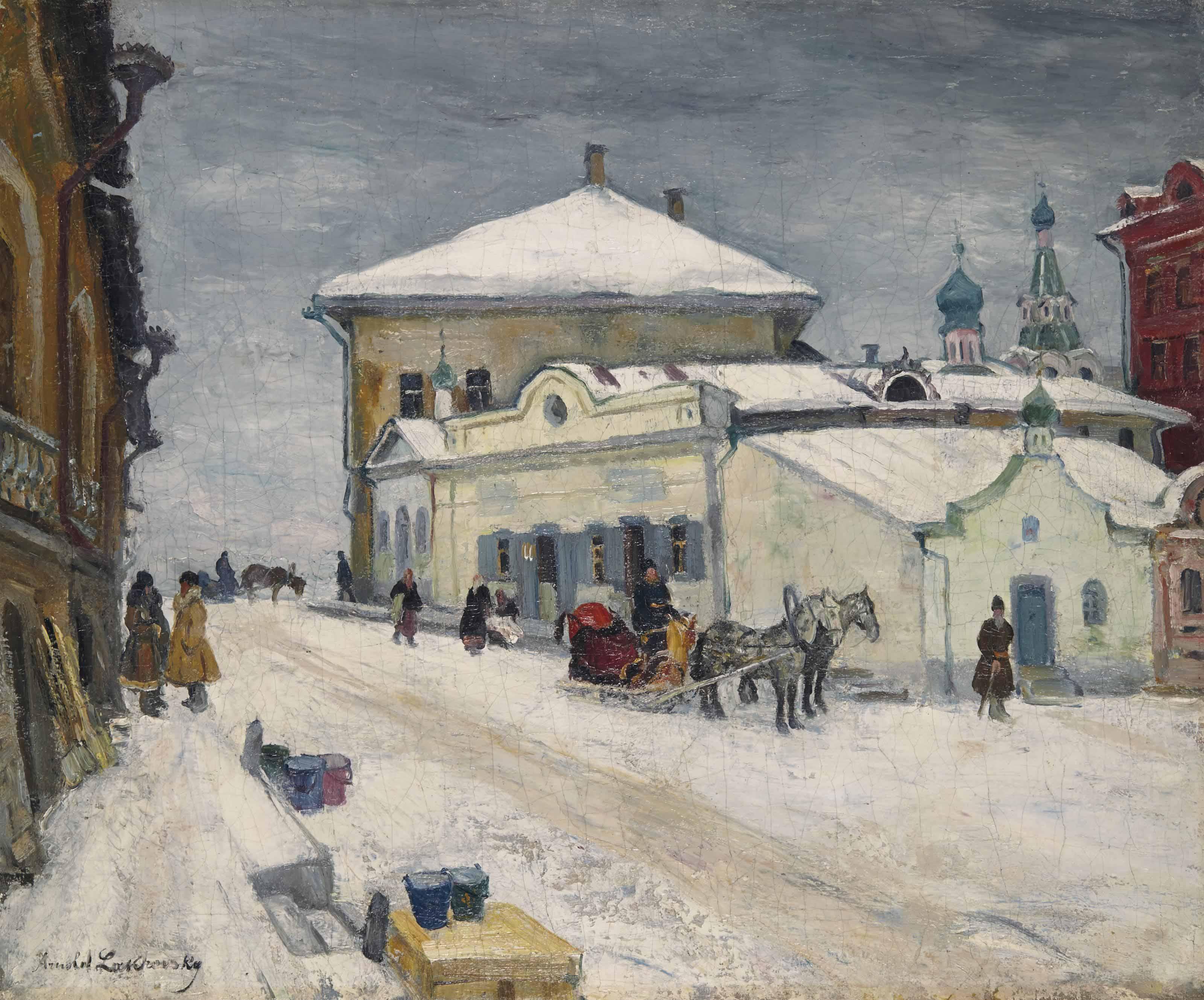 Arnold Lakhovsky - A Snowy Village