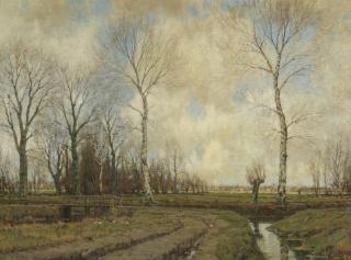 Arnold Marc Gorter - Gezicht op de Vordense Beek, Vorden; near Vorden