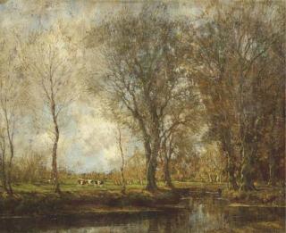 Arnold Marc Gorter - Vordense beek: cows in a meadow near a stream