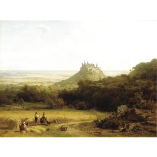 Arnold Meermann - Haymaking By A Medieval Castle, Germany