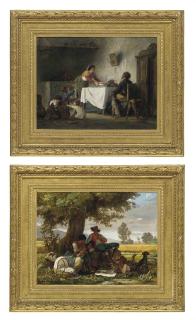 Arnoldo Corrodi - A family meal; and The picnic