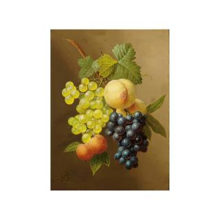 Arnoldus Bloemers - A Still Life With Grapes, Apricots And Peaches