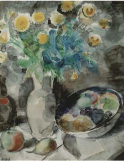 Arnout Colnot - A still life with flowers and fruits