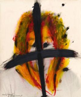 Arnulf Rainer - Kreuz + Engel (aus der Serie: Face Farces)