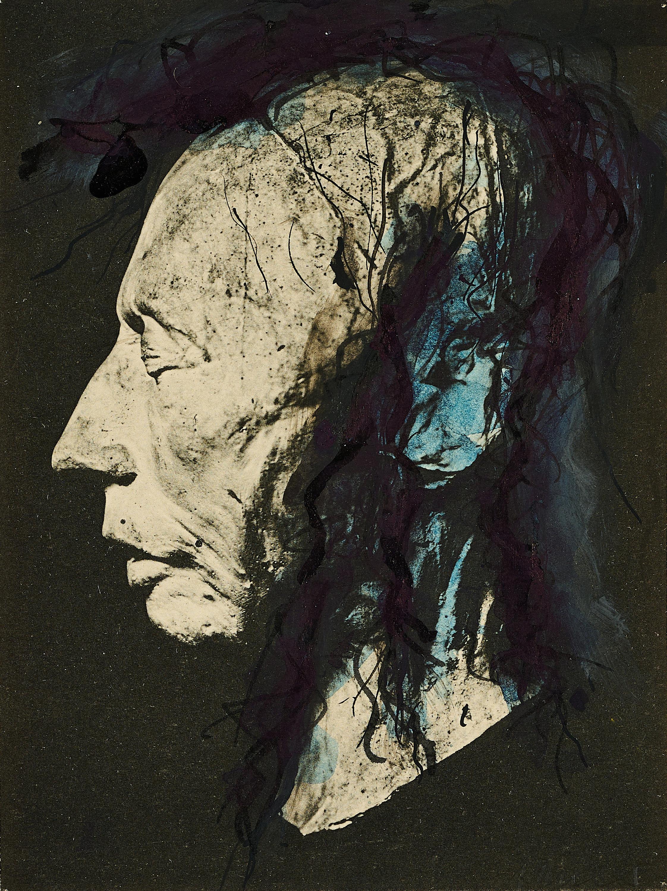 Arnulf Rainer - Ludwig Uhland (Aus: Totenmaskenserie).
