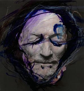 Arnulf Rainer - Masque mortuaire de Guitry