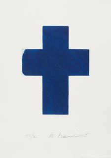 Arnulf Rainer - Ohne Titel (Blaues Kreuz)