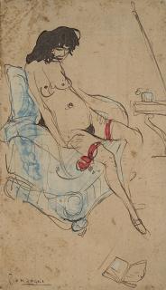 Aroldo Bonzagni - La giarrettiera rossa