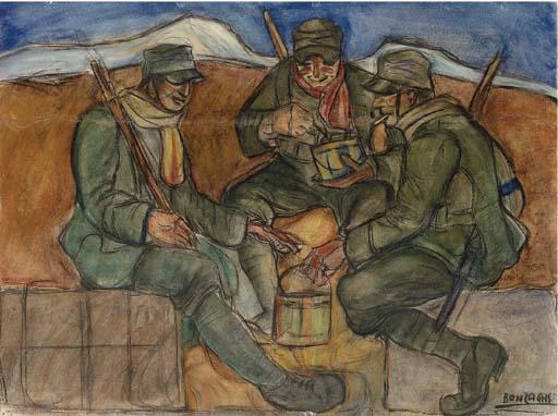 Aroldo Bonzagni - Militari a bivacco