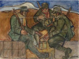 Aroldo Bonzagni - Militari a bivacco