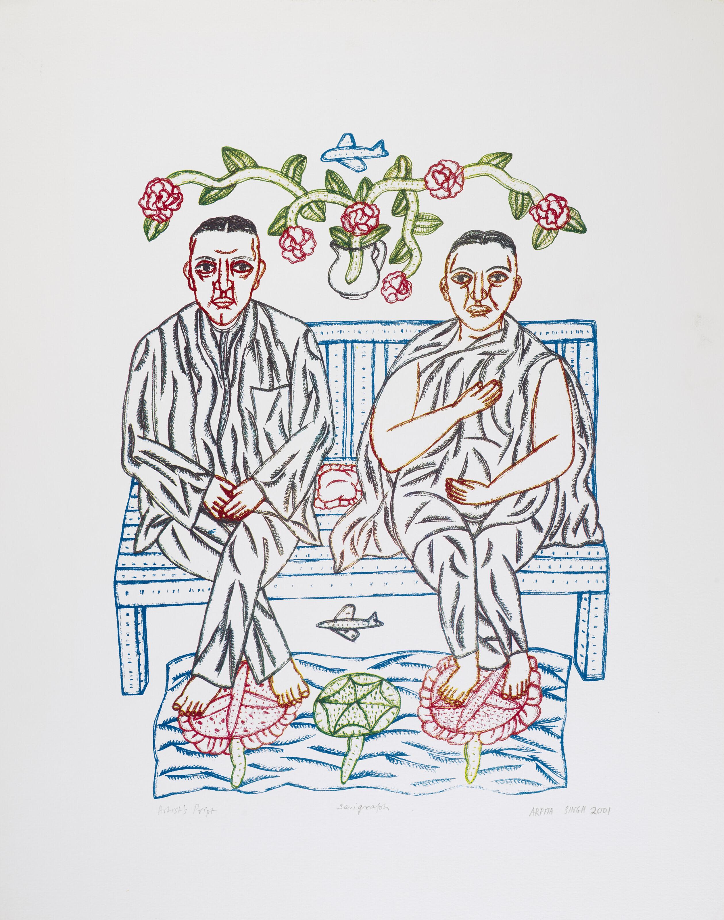 Arpita Singh - Untitled (Couple)