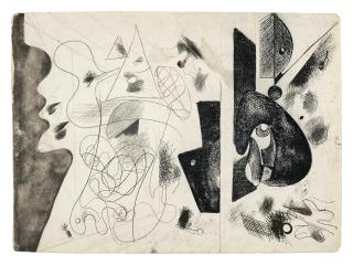 Arshile Gorky - Nighttime, Enigma, and Nostalgia; Head of a Woman in Profile