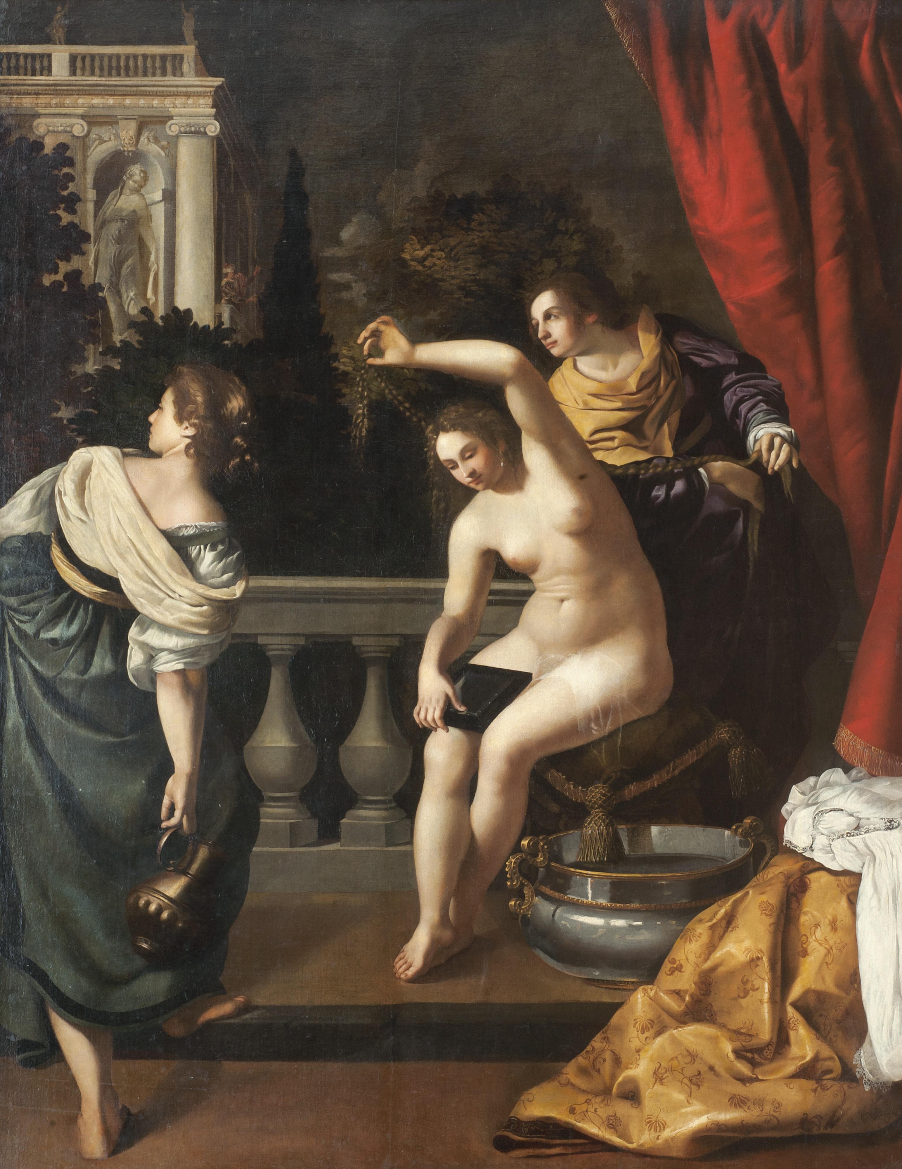 Artemisia Gentileschi - Betsabea Al Bagnoon 26Th April 1979 The Ministero Per I Beni E Le Attività Culturali Declared This Painting As A Very Important Work Of Art With Cultural Interest. This Lot Cannot Be Exported.