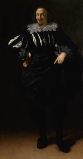 Artemisia Gentileschi - Portrait Of A Gentleman, Probably Antoine De Ville, Full-Length, Resting His Hand On A Sword And With His Arm Akimbo