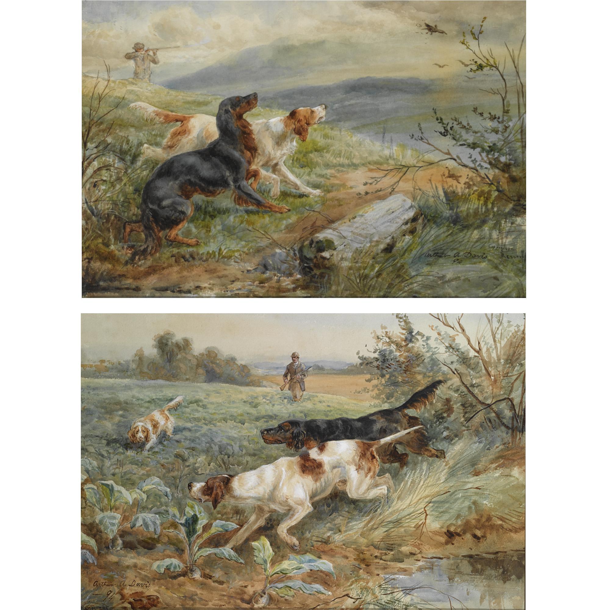 Arthur A. Davis - Hounds On The Scent; The Shoot, A Pair 