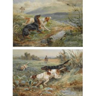 Arthur A. Davis - Hounds On The Scent; The Shoot, A Pair 