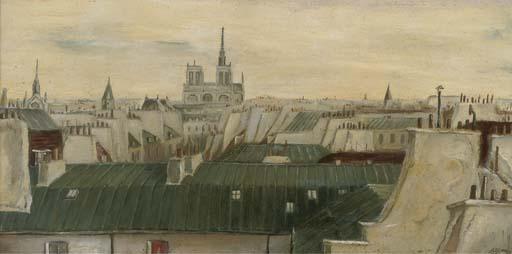 Arthur Alexander Ballard - View Over The Paris Rooftops (Towards Mont Saint Victoire)