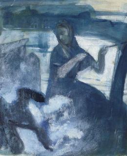 Arthur Ambrose McEvoy, A.R.A., A.R.W.S. - Study for \'Mending the Nets\'