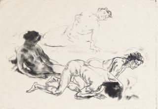 Arthur B. Davies - Figure Sketch; and eight companion prints